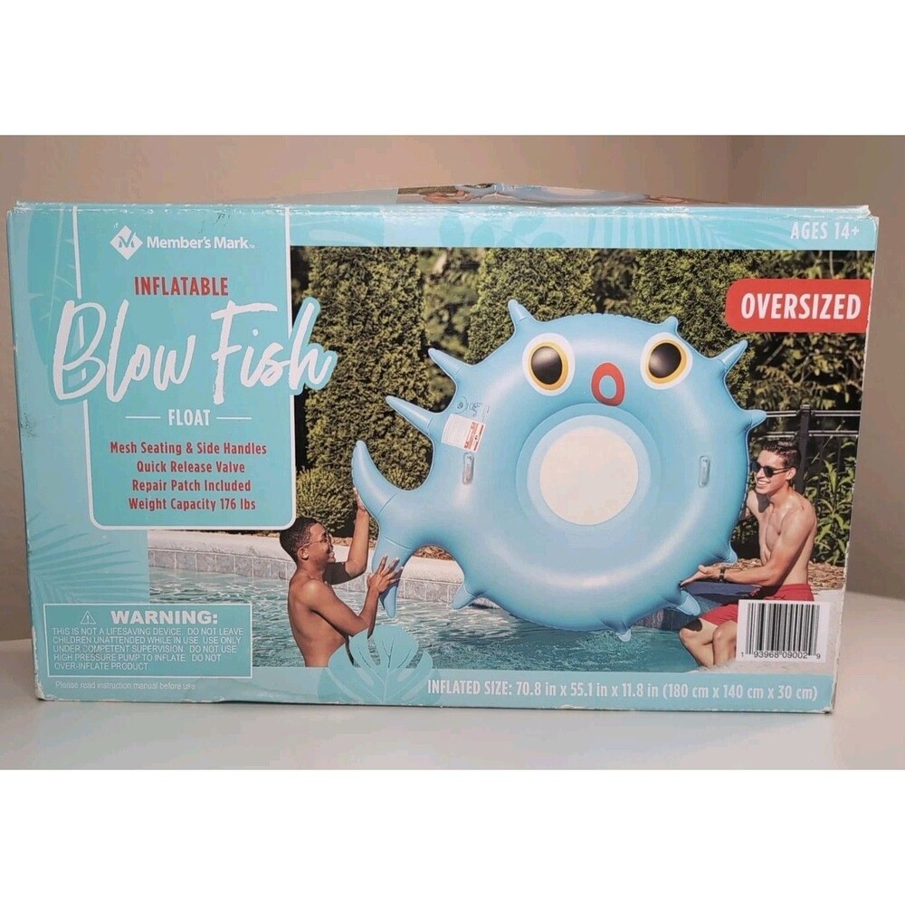 Member's Mark Oversized Inflatable Pool Float Blowfish 56" 70.8x55.1x11.8in